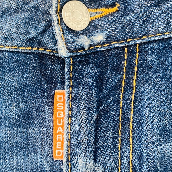 Dsquared2 Paint Splatter Skinny Jeans Size 40 Size 4 Medium Wash Rigid Denim - Picture 8 of 16